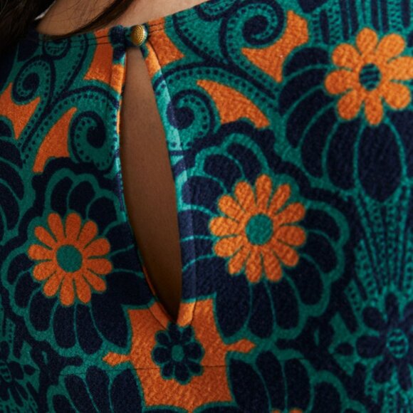 Anthropologie Maeve Floral 70's Inspired Shift Mini Dress Size Small - Picture 4 of 10